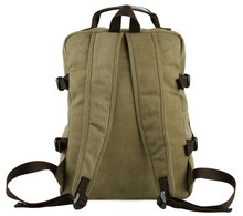 9018B Casual Canvas Backpack Bookbag Schoolbag Hiking Bag Brown Color 10PCS LOT