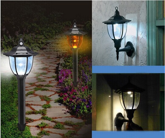 2016 New Solar light Oudoor 4 LED walllamp 100 % solar power Palace design solar garden light