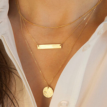 Fashion Trendy 3 layers Bar And Rounded Necklace Alloy Necklace Fashion Necklace Women Jewelry