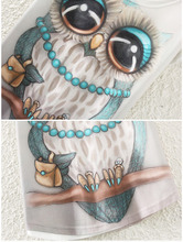 2015 Fashion Vintage New Spring Summer Harajuku Women T shirt Clothing Tops Tshirt Rouge women owl