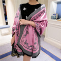 Fashion carriage solid color cashmere scarf women luxury Brand ultra long cape dual female autumn winter