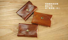 LAN Free Shipping genuine leather Hasp coin purses credit card case slim card case small pocket