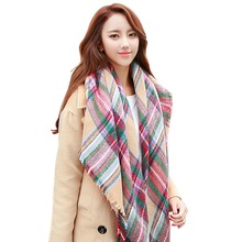 Lady Women Blanket Oversized Tartan Scarf Shawl Free Shipping