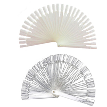 50 False Nail Art Fan Wheel Polish Practice Tip Sticks Foldable Beauty Practice Fan Clear hot