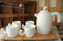 Brief white porcelain tea set coffee set