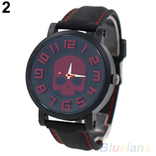 Men s Fashion Sports Style Wristwatch Silicon Skull Punk Quartz Wrist Watch 0S9Z