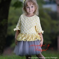 New Arrival Girls Casual Dress 2pcs Fashion Half Sleeve Top With Lace Gray Skirt Retail Children Autumn Wear