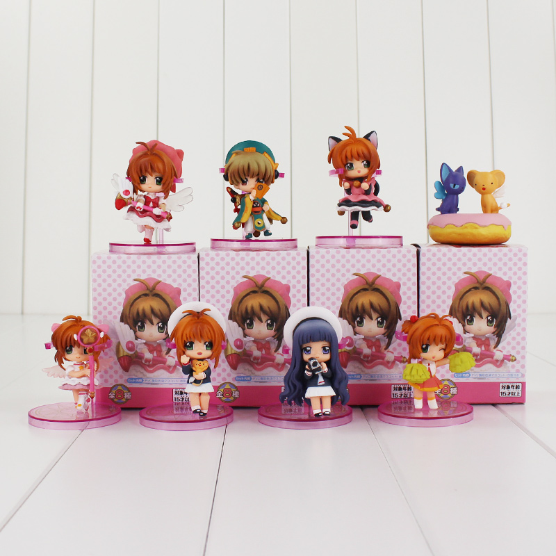 8pcs//set Card Captor Kinomoto Sakura Li Syaoran Cute Mini PVC Figure New In Box