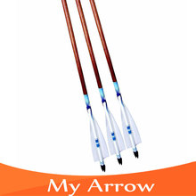 80cm Professional Practice Long Bow Wooden Arrows Wood Arrow Archery 3pcs Turkey Feather Handmade Wooden Arrow
