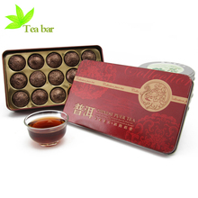 Puer Mini Box Chinese Authentic Oraganic Health Food Natural Compressed Ripe Tea Yunnan Puer Glutinous Rice Taste Puer Tea PT006