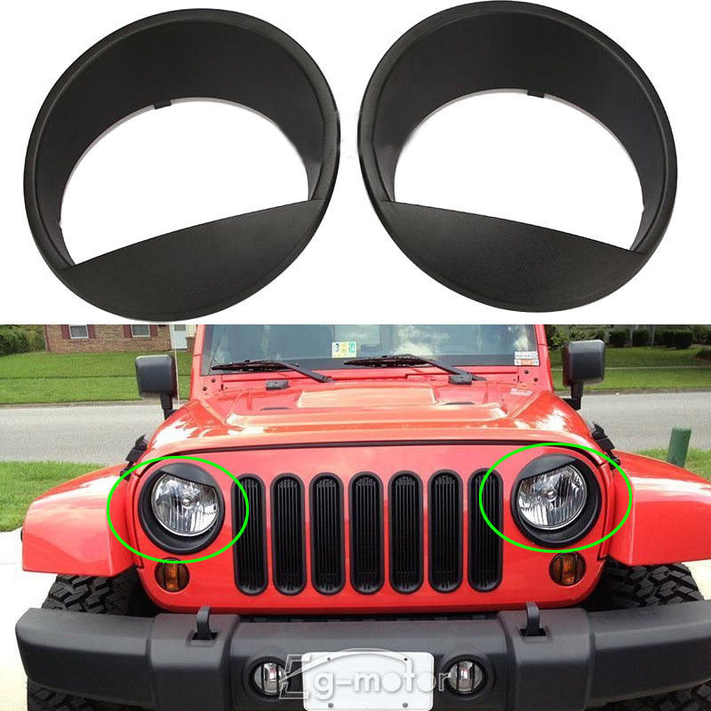 2pcs/Pack Angry Bird Headlight Cover Bezels For Jeep Wrangler JK For Rubicon Sahara 07 08 09 10 11 12 13 14 15 Free Shipping