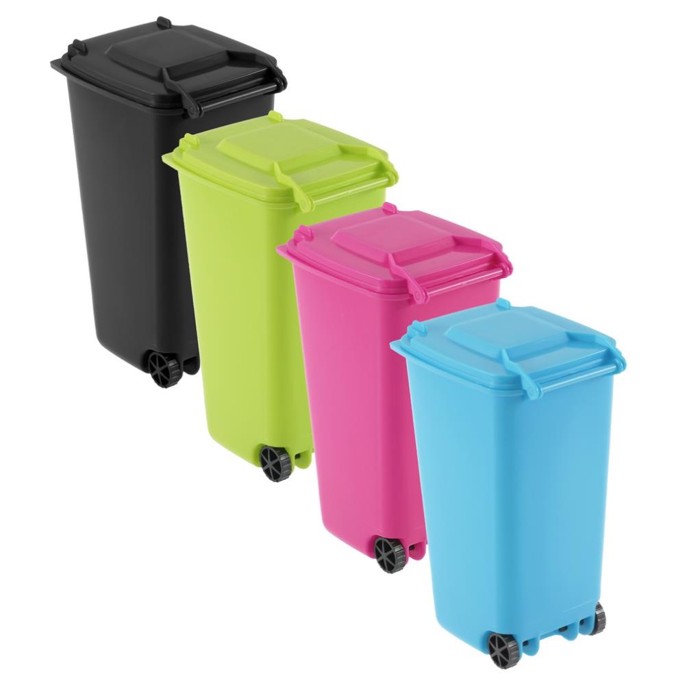 1 Pcs Mini Wheelie Bin Desk Tidy Office Desktop Stationery