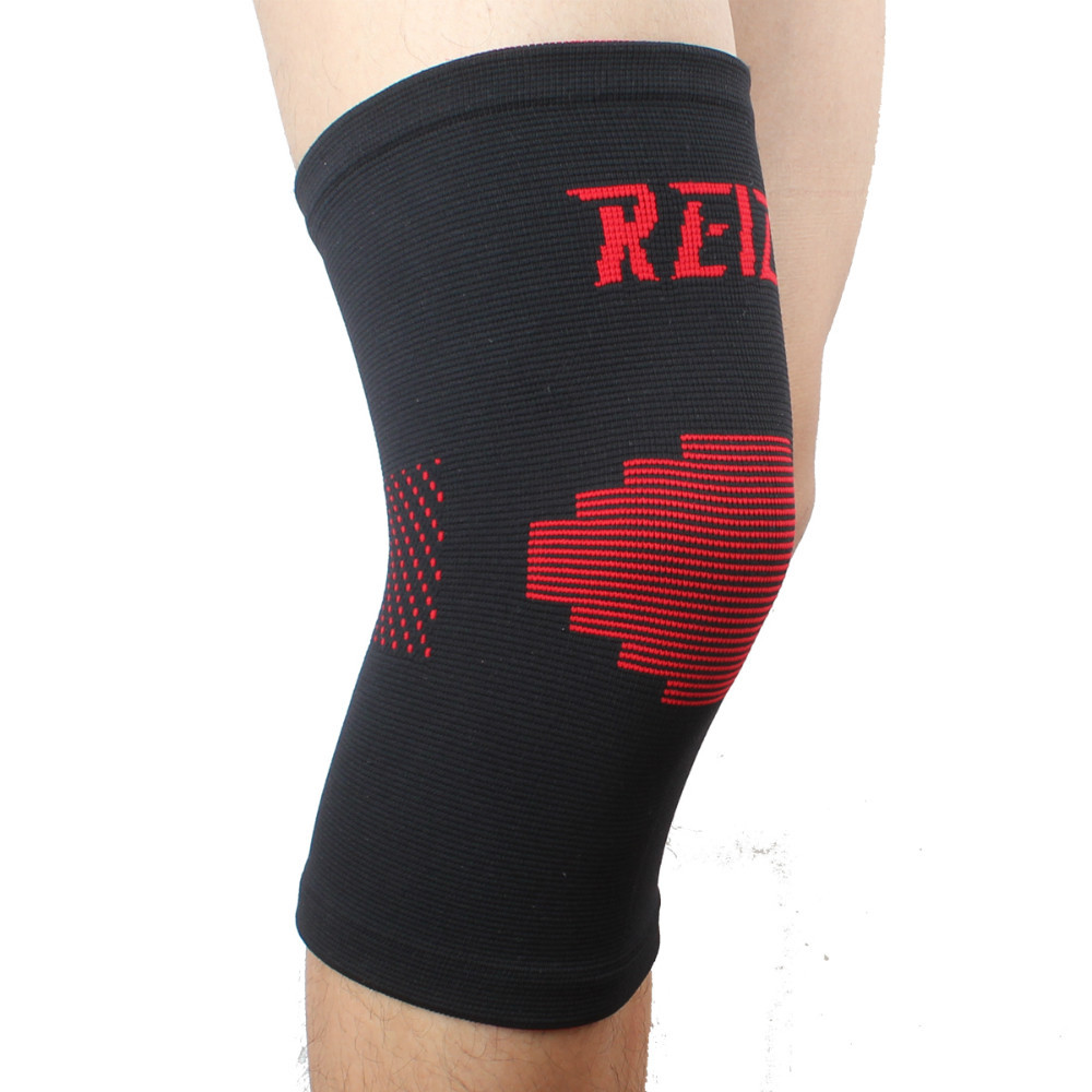 Elastic Sports Leg Knee Support Brace Wrap Protector Knee Pads Sleeve Cap Patella Guard Volleyball Knee Black Red - 1PCS