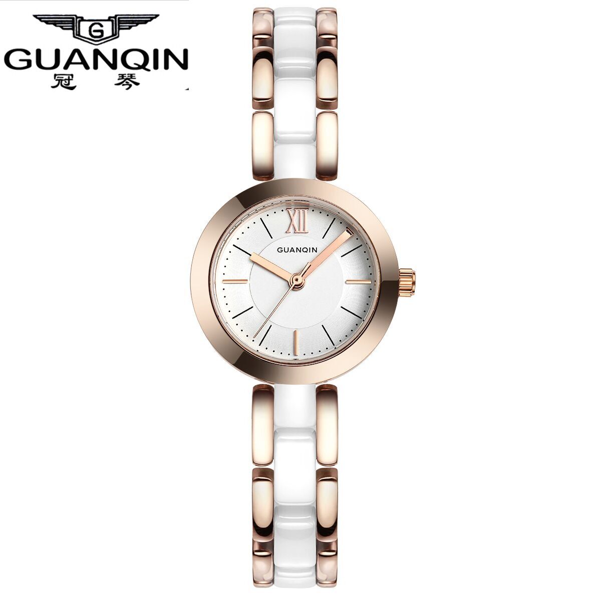 Original GUANQIN Fashion Quartz Watches Women Luxury brand Waterproof All Steel Body Sapphire Mirror Derss Watch