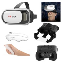 Google Cardboard 3D Movie Glasses VR BOX II 2.0 Version Virtual Reality 3D Galasses+Bluetooth Remote Controller