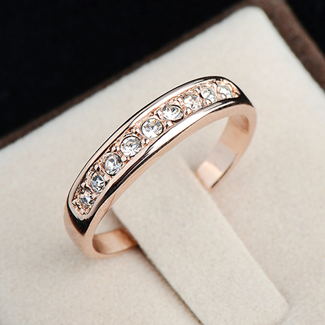 Big Discounts Sale 18K Rose Gold Plated Half Eternity Band Milgrain Pave 9 pieces AAA CZ