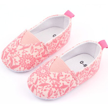 Fashion Toddler Baby First Walkers Girl Soft Sole Flat Casual Shoes Pink Floral Shoes Sneakers