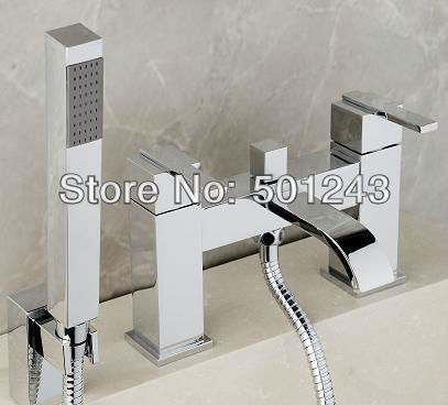 Здесь можно купить  Free Shipping+Double Handles Bath Tub Faucet With Shower Kits QH-T9801  Дом и Сад