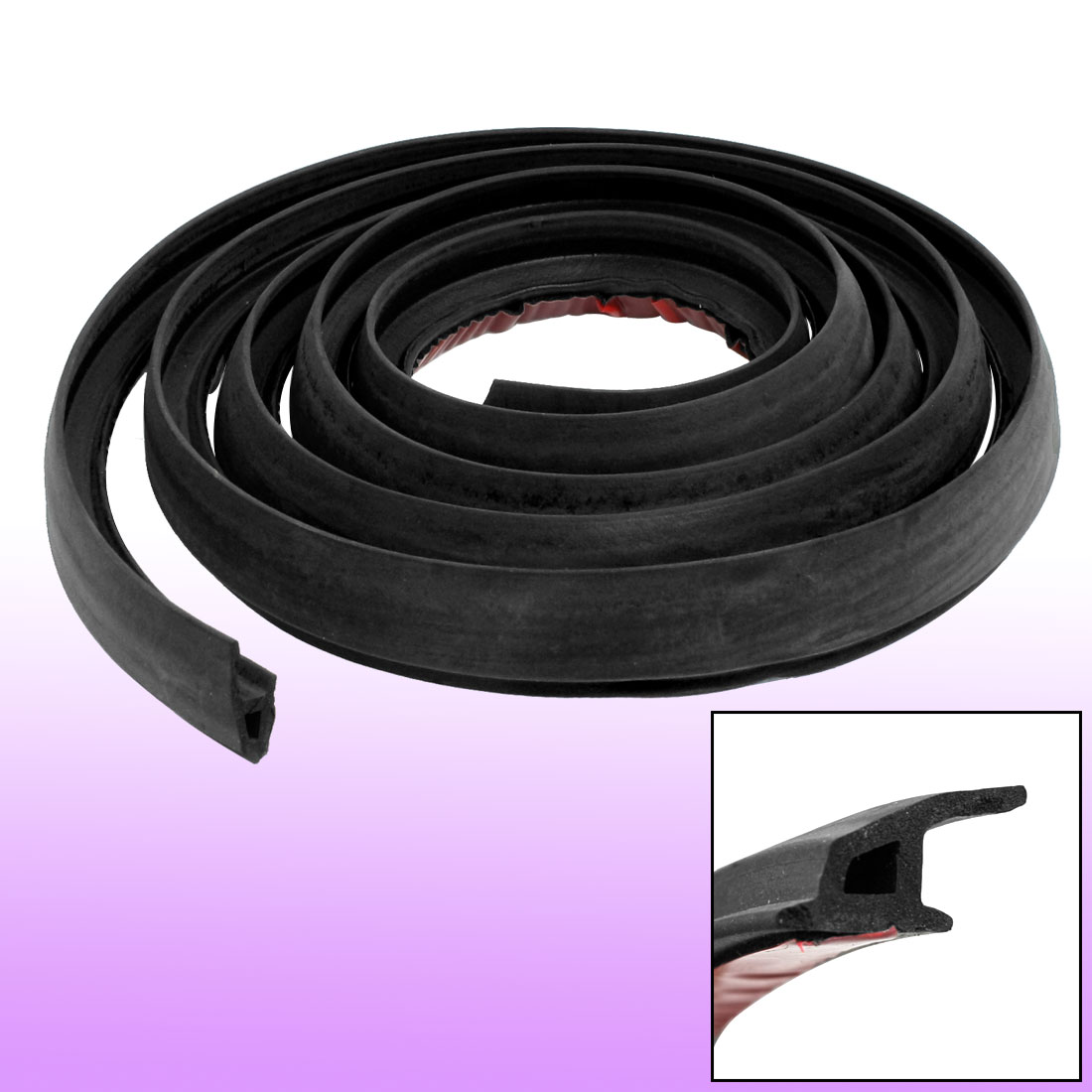 1.9M x 23mm Car Door Bottom Weatherstrip P Type Rubber Hollow Air