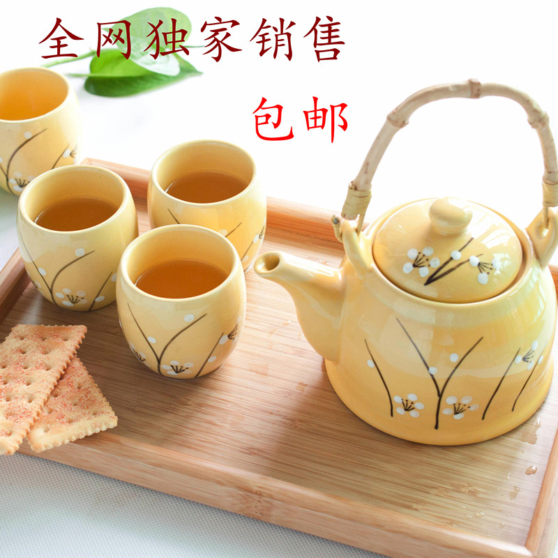 Japanese style to endulge at home daily use lusterware beam pot tea set