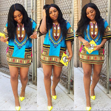 Women African Clothing Traditional African Fashion Design Dashiki Tribal Print Blouse Unisex 100% Summer Loose Fit Top Dress 11