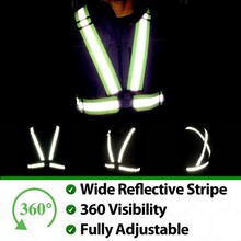 360 Degrees High Visibility Neon Safety Vest Reflective Belt Safety Vest Fit For Running Cycling Sports