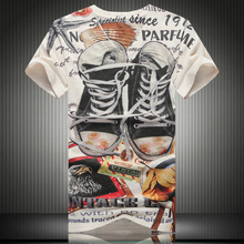New Arrival 2015 3d shoe printed element mens t-shirts Famous Brand men compression t shirt short sleeve man fitness tshirts 4XL
