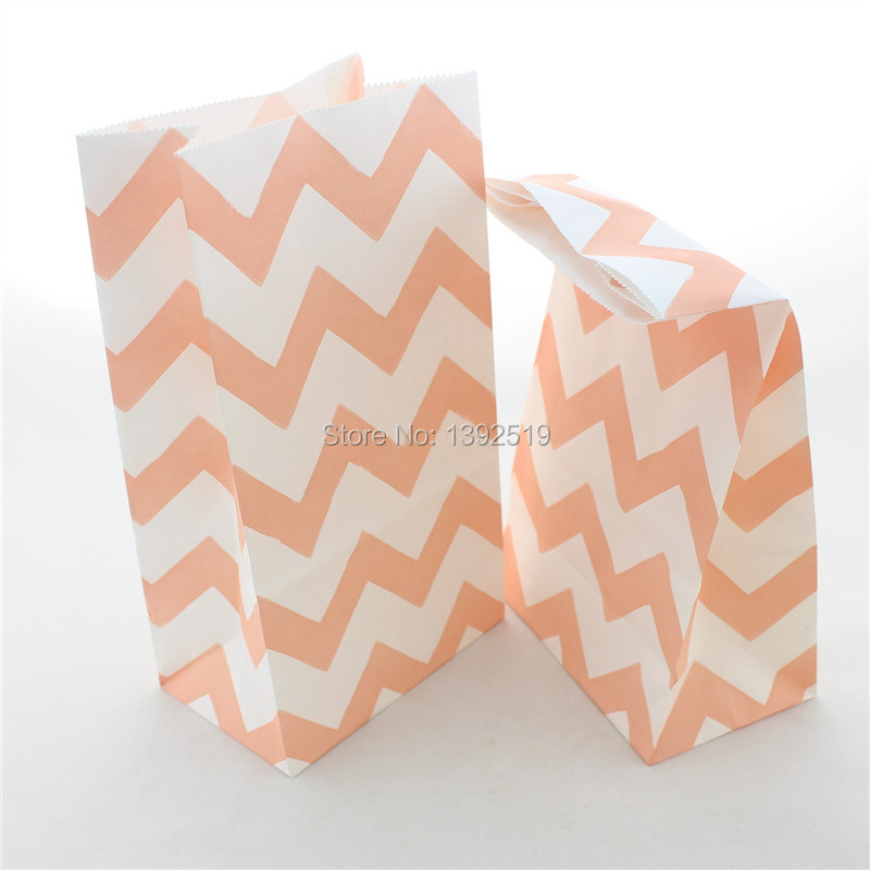 Paper Bags Bags  Event Wedding  Wide chevron paper Chevron 200pcs kraft Favor Candy bags Kraft