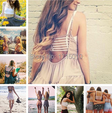 The Best A Woman Can Get Black White Women Sexy Strap Blouse Vest Cut Out Shirt
