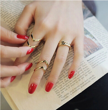 3PCS Set Urban Punk Gold stack Plain Cute Above Knuckle Ring Anillos Band Midi Rings for