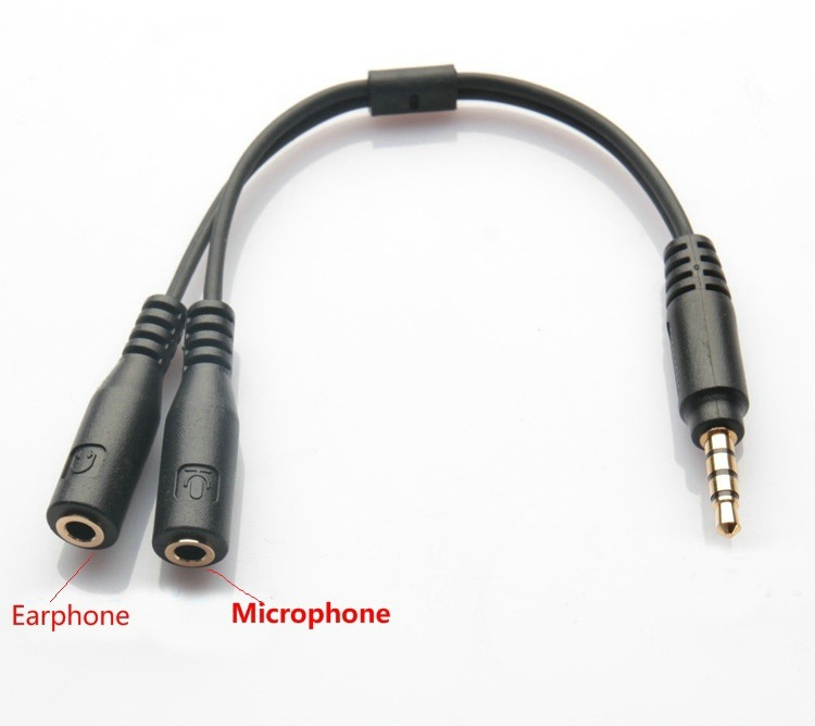 3.5MM Earphone Jack 1 Male to 2 Female Earphone and Microphone Audio