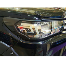 black toyota hilux revo 2016 accessories head lights cover for toyota hilux revo 2015+ basic version car hilux 2016 car styling