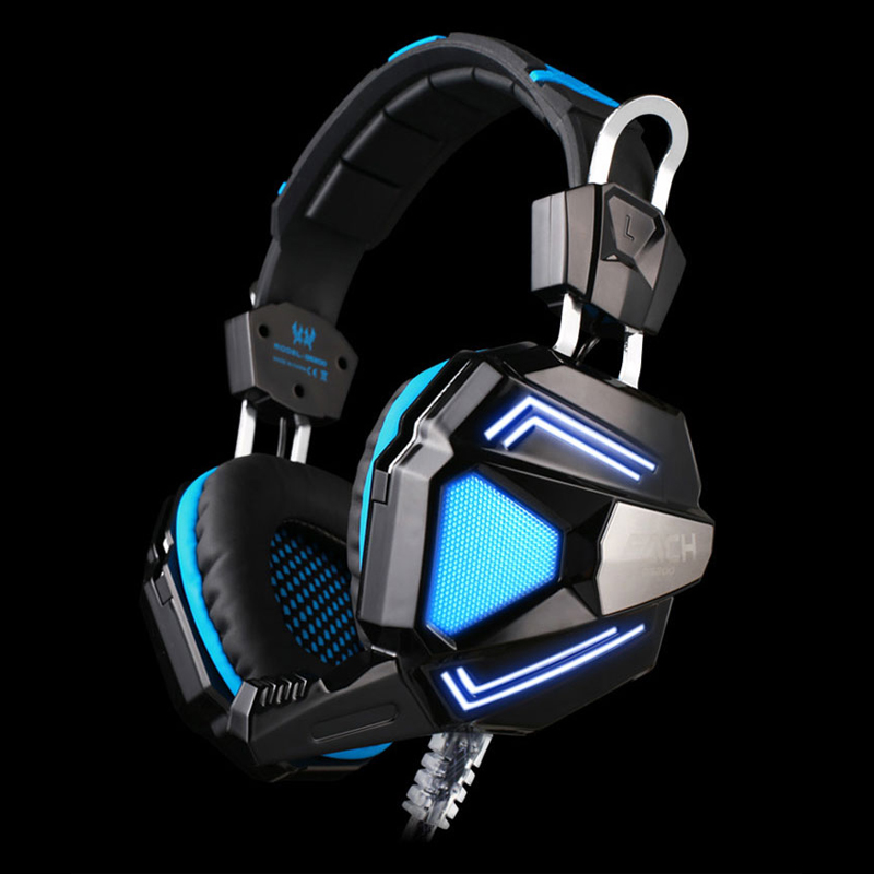 KOTION EACH G5200 7.1 Surround Sound Gaming Comfortable Headphone Vibration with Colorful LED Light Headband PC Gamer with Mic