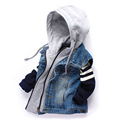 Children Denim Vests 2016 Spring And Autumn Fashion Kid Boy Cowboy Waistcoats Coat Casual Hooded Zippered