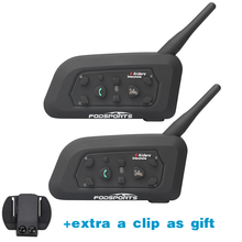 2016 new 2 x V6 Multi BT Interphone 1200M Motorcycle Bluetooth Helmet Intercom intercomunicadores interfones headset for 6 Rider