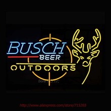 BUSCH LIGHT DEER Outdoors Neon Signs Store Display Handcrafted Neon Bulbs Real Glass Tube Neon Beer Bar Signs Professional 24×20