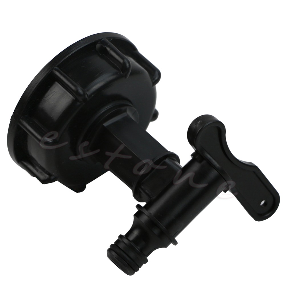 Free Shipping 1000L IBC To (15mm) 1/2″ Water Tank Hose Yard Adapter Fittings With Switch