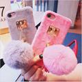 For iPhone 7 7Plus case Wram Rabbit Fur Ball Tassel Case For iphone 6 6s 6plus