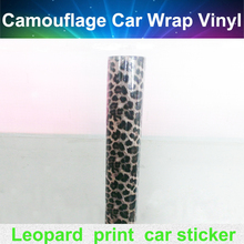 20 x60 Free shipping PVC Material Leopard Skin Vinyl with Air Free Size for car body