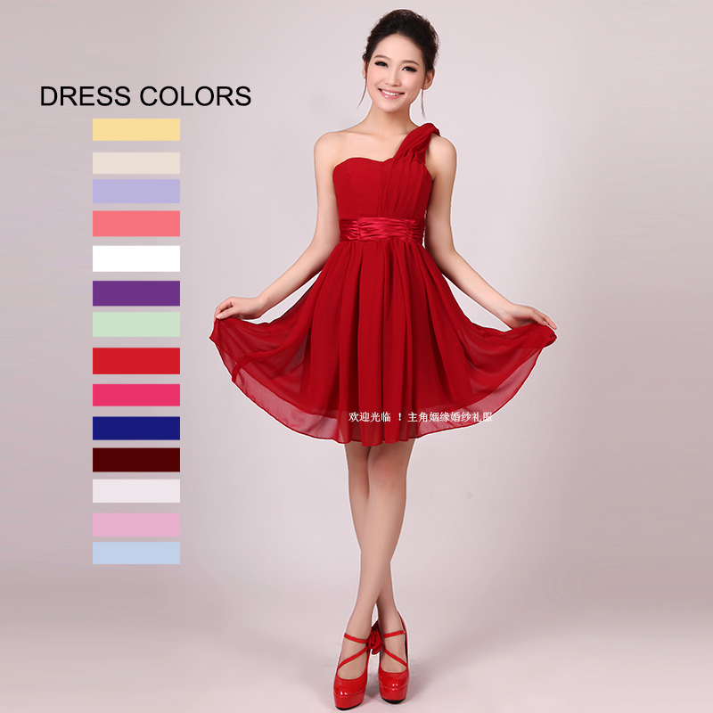 US Size 2-22 Short Homecoming Dresses One-Shoulder Chiffon White Home ...