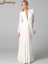 Modest Long White High Neck Long Sleeve Ruffle Chiffon Women Evening Dresses