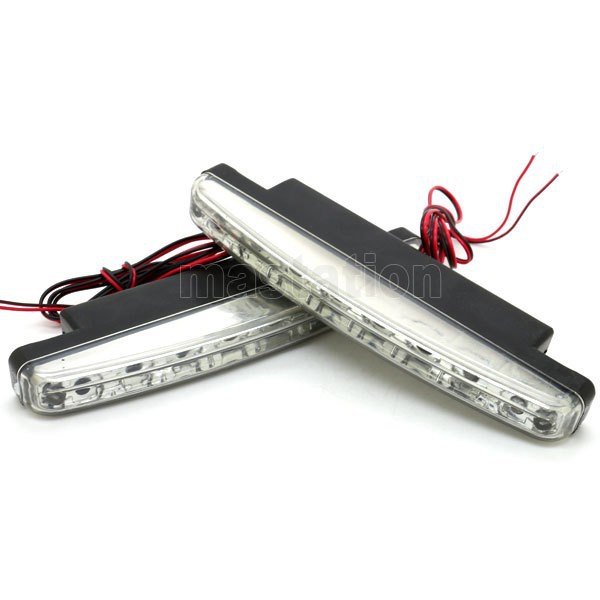 One-Pair-Car-Daytime-Running-Light-LED-DRL-Auto-Universal-Wihte-12V-DC-8-LED-6000k