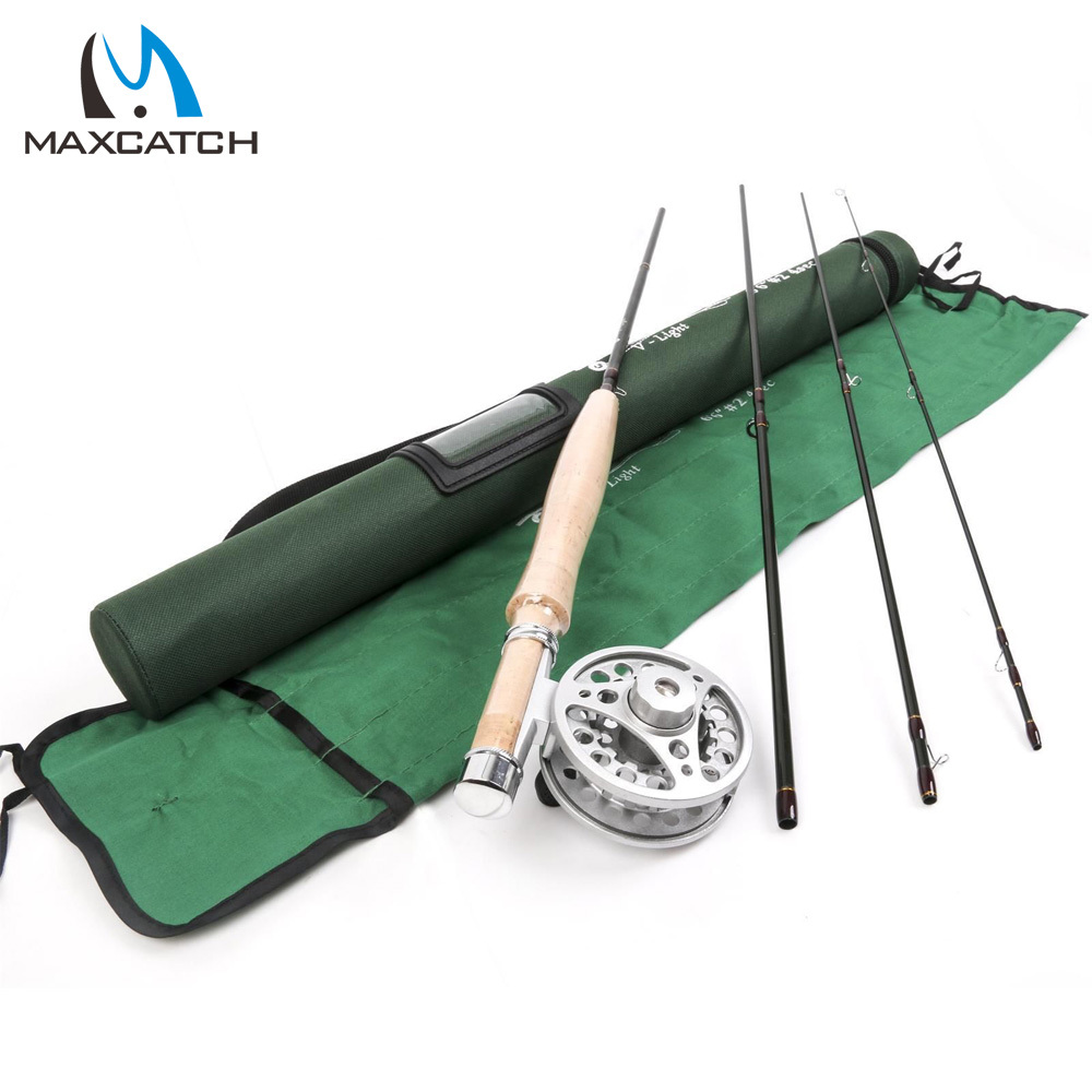 Maxcatch Fly Fishing Rod & Fly Reel Combo 6.6FT 2wt Medium Fast Fly Rod
