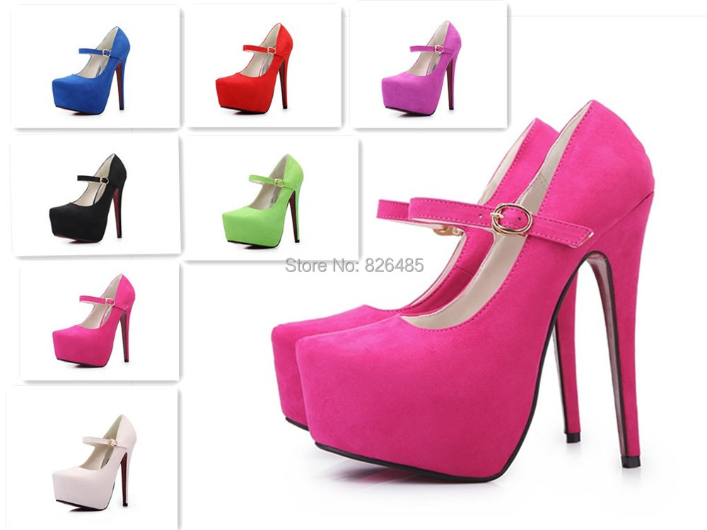 Aliexpress.com : Buy 2015 Women pumps 7 colors red bottom 16cm ...