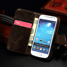 S4Mini Fashion Business Luxury Classic Flip Case for Samsung Galaxy S4 Mini I9190 with metal Cover Wallet Stand with Card Holder