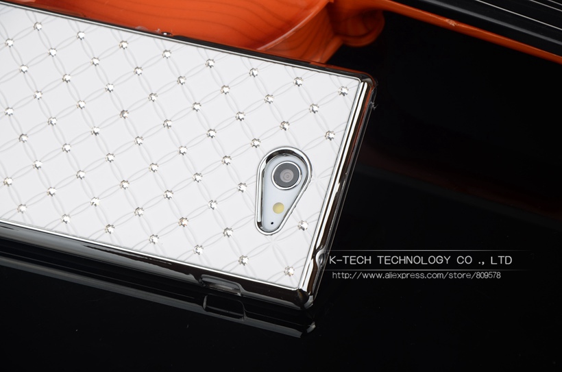 Shining Rhinestone Diamond Rubberized Matte Cover With Silver Chromed Skin Case For SONY XPERIA M2 Aqua S50h Mobile Phone Bags Shining Rhinestone Diamond Rubberized Matte Cover With Silver Chromed Skin Case For SONY XPERIA M2 Aqua S50h Mobile Phone Bags