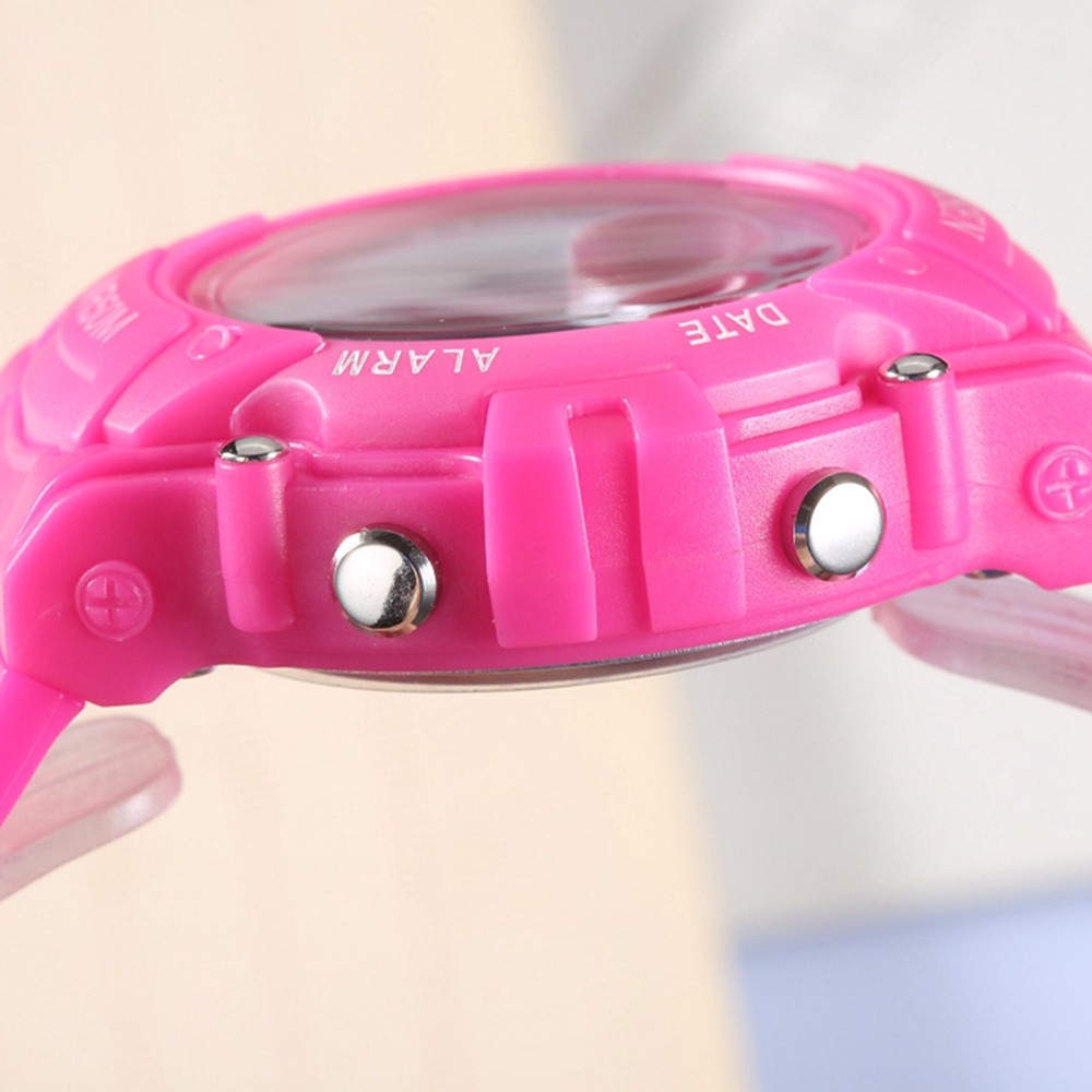 OHSEN Fashion Digital LED Girls Kids Wristwatches Silicone Strap Alarm