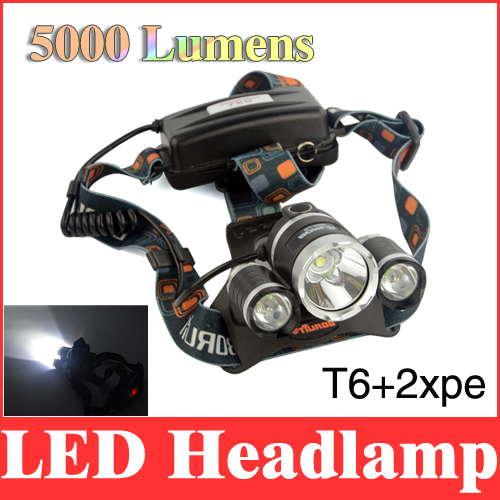 4 Mode LED headlamp CREE XML T6 5000 lumens waterproof headlight lamp adjust head light with taillights for camping/hunting DF11