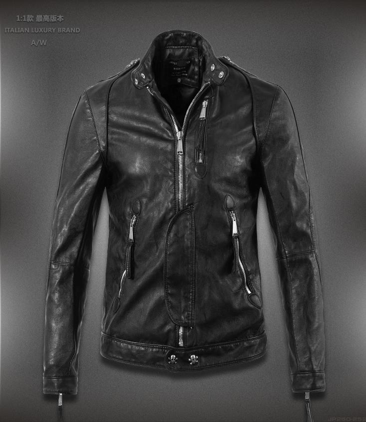 Free shipping ! 2015 fashion slim motorcycle winter leather jacket men brand-clothing mens leather jackets and coats M - 3XL