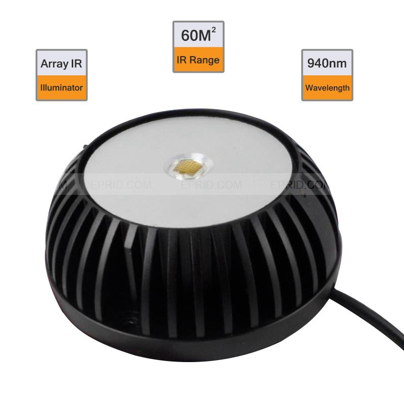 Indoor Camera IR Light Source Array LED 2400mW 60 Sqm 940nm Invisible Light